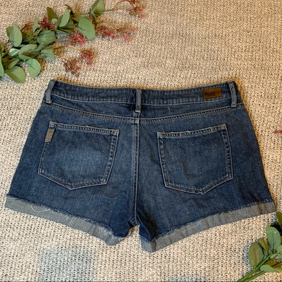 Paige Jimmy Jimmy Shorts Dark Wash Ripped - Picture 3 of 11